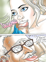 Aged grandmother is posing outdoors