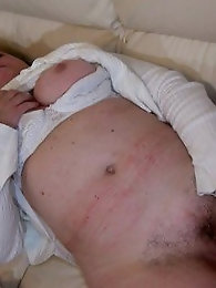 Mature Helene with bushy pubic hair gives oral pleasure