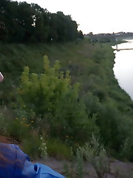 On vazuza-river bridge in cold evening
